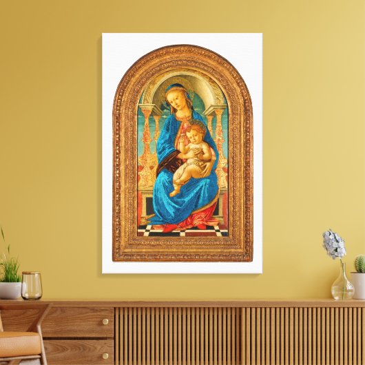 Botticelli (1445-1510) Madonna & Child Enthroned Leinwanddruck (Insitu (Wohnzimmer))