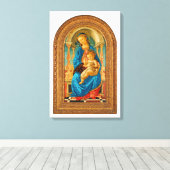 Botticelli (1445-1510) Madonna & Child Enthroned Leinwanddruck (Insitu (Holzboden))