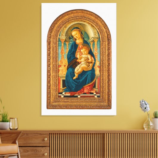 Botticelli (1445-1510) Madonna & Child Enthroned Leinwanddruck (Insitu (Wohnzimmer))