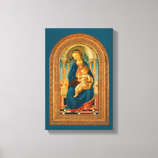 Botticelli (1445-1510) Madonna & Child Enthroned Leinwanddruck (Vorderseite)