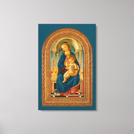 Botticelli (1445-1510) Madonna & Child Enthroned Leinwanddruck (Vorderseite)