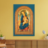 Botticelli (1445-1510) Madonna & Child Enthroned Leinwanddruck (Insitu (Wohnzimmer))