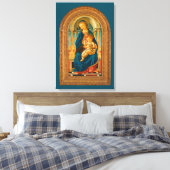 Botticelli (1445-1510) Madonna & Child Enthroned Leinwanddruck (Insitu (Schlafzimmer))