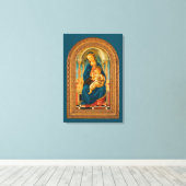 Botticelli (1445-1510) Madonna & Child Enthroned Leinwanddruck (Insitu (Holzboden))