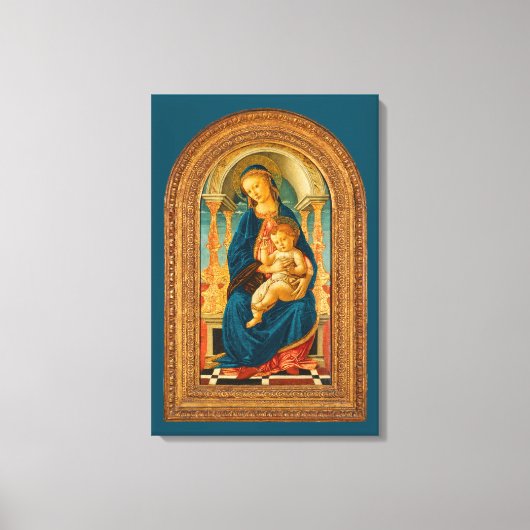 Botticelli (1445-1510) Madonna & Child Enthroned Leinwanddruck (Vorderseite)