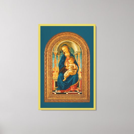 Botticelli (1445-1510) Madonna & Child Enthroned Leinwanddruck (Vorderseite)
