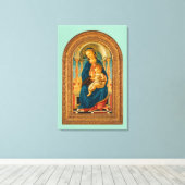 Botticelli (1445-1510) Madonna & Child Enthroned Leinwanddruck (Insitu (Holzboden))