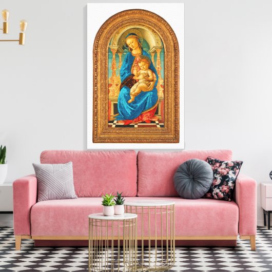 Botticelli (1445-1510) Madonna & Child Enthroned Leinwanddruck (Insitu (Wohnzimmer))