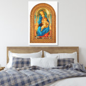 Botticelli (1445-1510) Madonna & Child Enthroned Leinwanddruck (Insitu (Schlafzimmer))