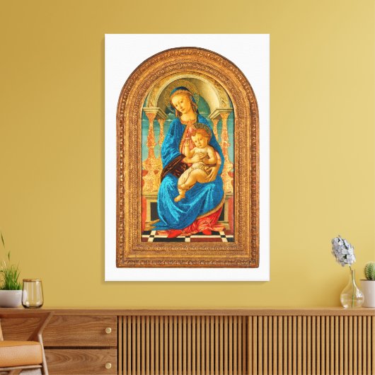 Botticelli (1445-1510) Madonna & Child Enthroned Leinwanddruck (Insitu (Wohnzimmer))