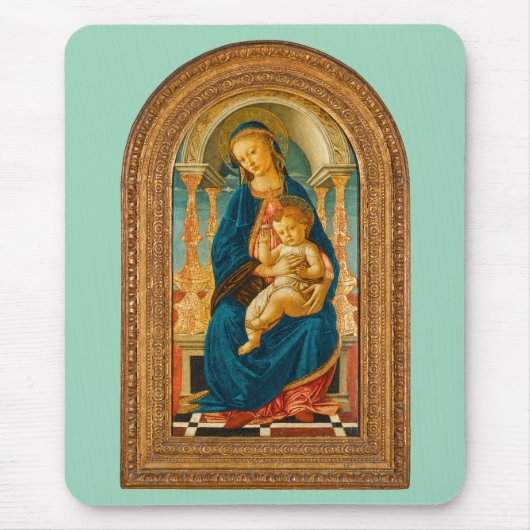 Botticelli (1445-1510) Madonna & Child Enthroned Mousepad (Vorne)