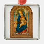 Botticelli (1445-1510) Madonna & Child Enthroned Ornament Aus Metall (Vorne)