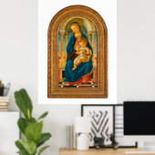 Botticelli (1445-1510) Madonna & Child Enthroned Poster (Heimbüro)