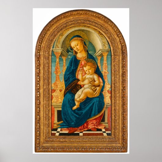 Botticelli (1445-1510) Madonna & Child Enthroned Poster (Vorne)