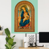 Botticelli (1445-1510) Madonna & Child Enthroned Poster (Heimbüro)