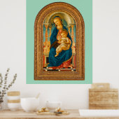 Botticelli (1445-1510) Madonna & Child Enthroned Poster (Küche)