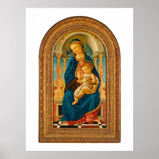 Botticelli (1445-1510) Madonna & Child Enthroned Poster (Vorne)