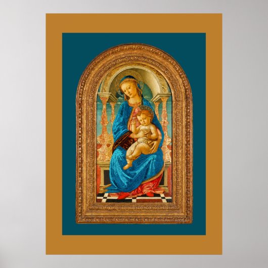 Botticelli (1445-1510) Madonna & Child Enthroned Poster (Vorne)