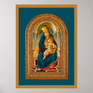 Botticelli (1445-1510) Madonna & Child Enthroned Poster