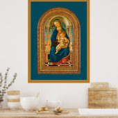 Botticelli (1445-1510) Madonna & Child Enthroned Poster (Küche)