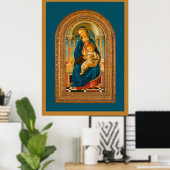 Botticelli (1445-1510) Madonna & Child Enthroned Poster (Heimbüro)