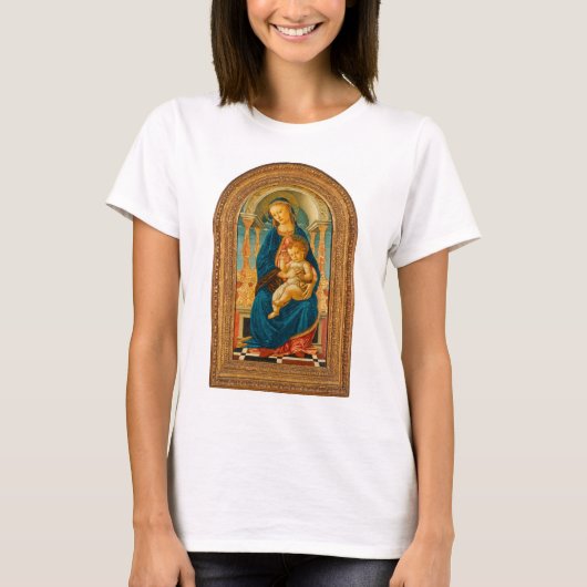 Botticelli (1445-1510) Madonna & Child Enthroned T-Shirt (Vorderseite)