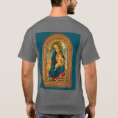 Botticelli (1445-1510) Madonna & Child Enthroned T-Shirt (Rückseite)
