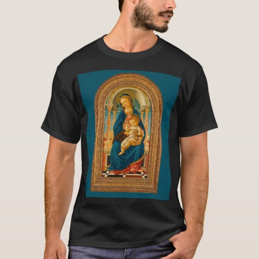 Botticelli (1445-1510) Madonna & Child Enthroned T-Shirt (Vorderseite)