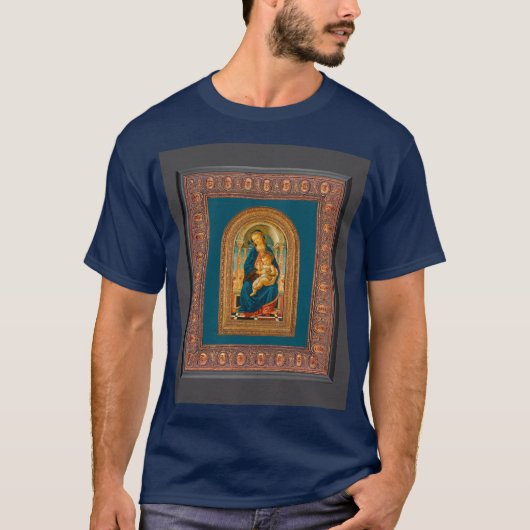Botticelli (1445-1510) Madonna & Child Enthroned T-Shirt (Vorderseite)