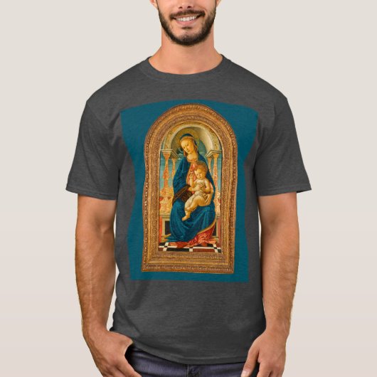 Botticelli (1445-1510) Madonna & Child Enthroned T-Shirt (Vorderseite)