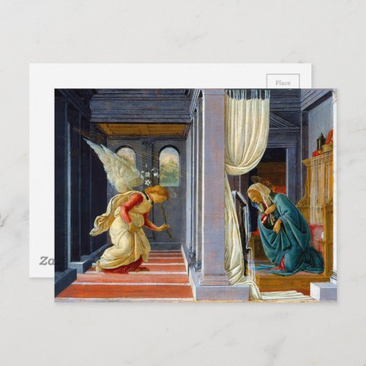 Botticelli Die Ankündigung Postkarte (Vorne/Hinten)