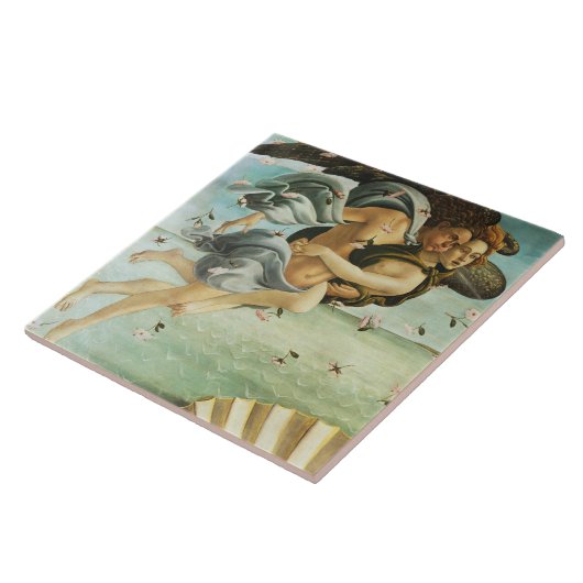 Botticelli "Die Geburt der Venus - Zephyr & Chlor" Fliese (Seite)