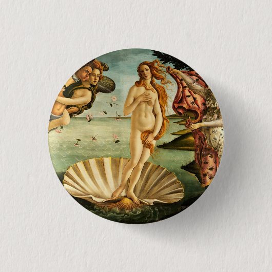 Botticelli Geburt der Venus Renaissance Kunstmaler Button (Vorderseite)