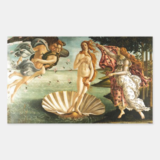 Botticelli Geburt der Venus Renaissance Kunstmaler Rechteckiger Aufkleber (Vorderseite)