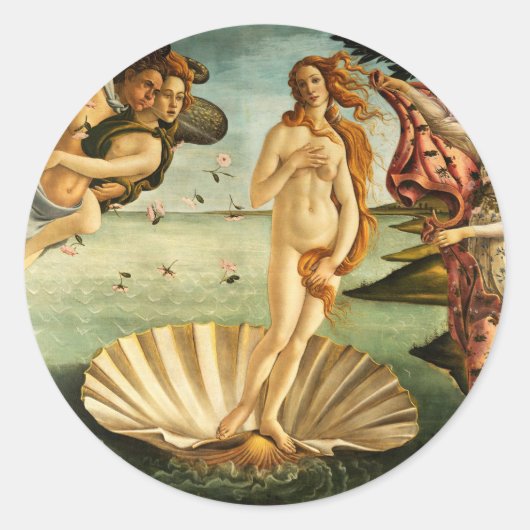 Botticelli Geburt der Venus Renaissance Kunstmaler Runder Aufkleber (Vorderseite)