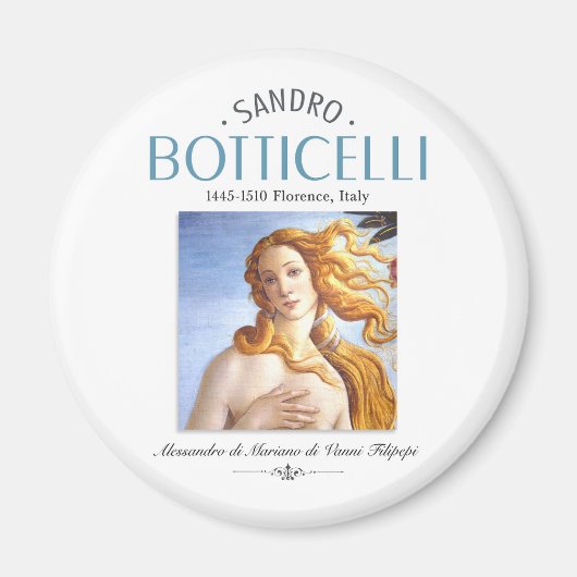 Botticelli Geburt von Venusmalerei und Maler Bio Magnet (Vorne)
