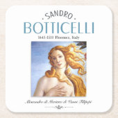 Botticelli Geburt von Venusmalerei und Maler Bio Rechteckiger Pappuntersetzer (Vorderseite)