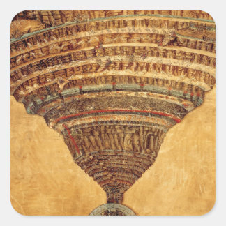 Botticelli "Inferno" Quadratischer Aufkleber