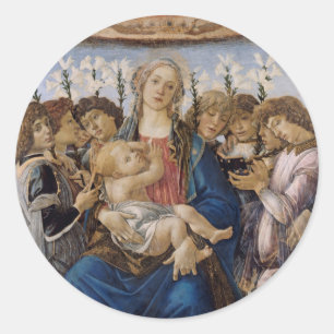 Botticelli Madonna and Child Runder Aufkleber
