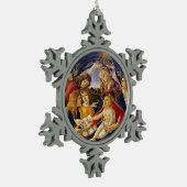 Botticelli Madonna and Child Schneeflocken Zinn-Ornament (Links)