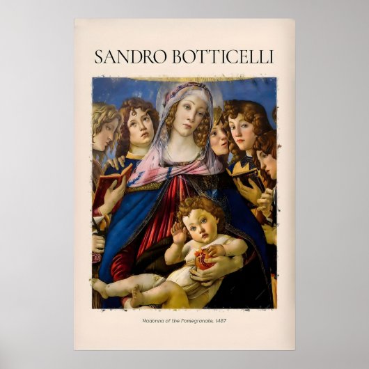Botticelli Madonna der Granatapfel Kunstprint Poster (Vorne)