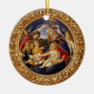 Botticelli Madonna des Magnificat mit Kind und Eng Keramik Ornament