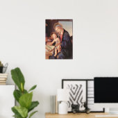Botticelli-Madonna lehrt das Kind Jesus Poster (Heimbüro)