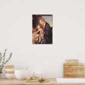 Botticelli-Madonna lehrt das Kind Jesus Poster (Küche)