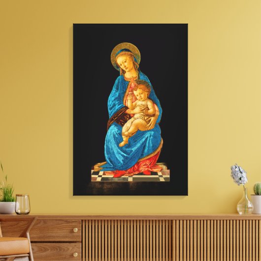 Botticelli Madonna und Kind begeistert Leinwanddruck (Insitu (Wohnzimmer))