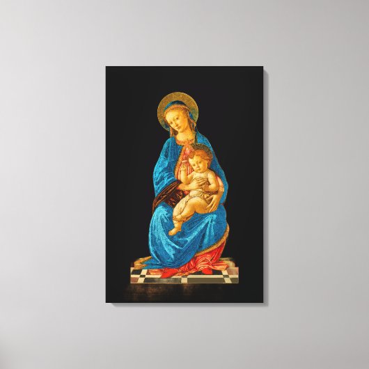 Botticelli Madonna und Kind begeistert Leinwanddruck (Vorderseite)