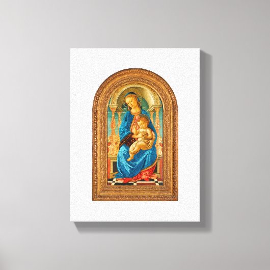 Botticelli Madonna und Kind begeistert Leinwanddruck (Vorderseite)