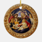 Botticelli Madonna von Magnificat Kind und Angelo Keramik Ornament (Hinten)