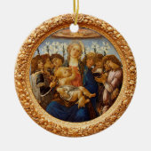 Botticelli Madonna with Child 8 Angels and Lilies Keramik Ornament (Vorne)