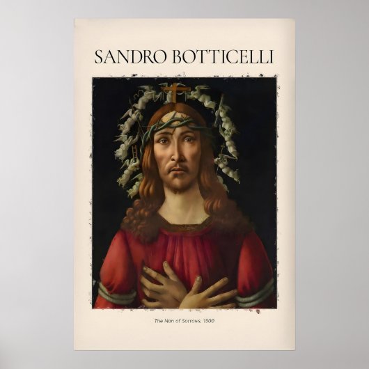 Botticelli Mann der Schmerzen Christus Kunst Druck Poster (Vorne)